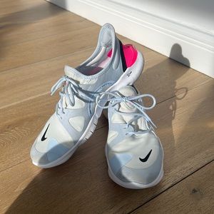 Nike athletic running sneakers , pink and blue, worn three times,